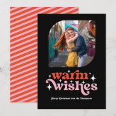 Suikerstok Modern Retro Kerst Foto Feestdagenkaart (Voorkant / Achterkant)