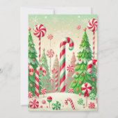 Suikerstok Winter Pepermunt Bos Kerstmis Kaart (Achterkant)