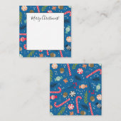 Suikerstokken en ingepakte kersttraktaties notitiekaartje (Voorkant / Achterkant)