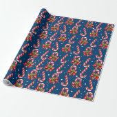 Suikerstokken in het blauw cadeaupapier (Uitgerold)