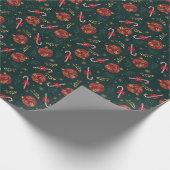 Suikerstokken Sneeuwvlokken Rode Kerstballen Groen Cadeaupapier (Hoek)