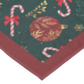 Suikerstokken Sneeuwvlokken Rode Kerstballen Groen Tafelkleed (Gekanteld)