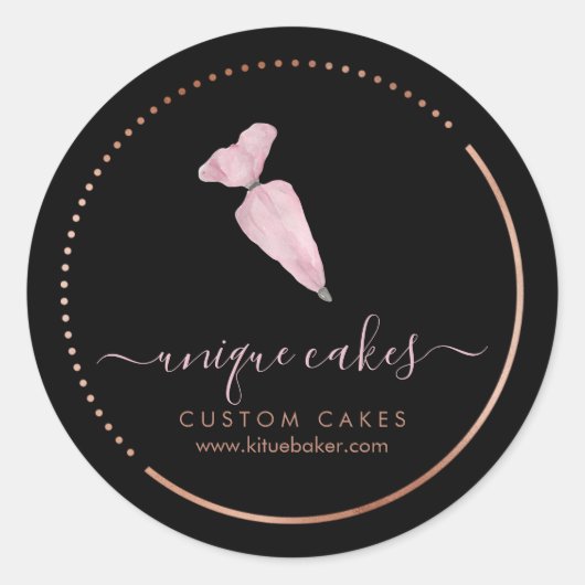 Suikertas voor snoepgoed van crème ronde sticker (Voorkant)