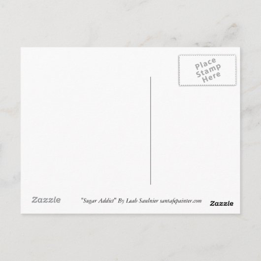 Suikerverslaafde Briefkaart (Achterkant)