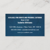 Suikervork Navy Blue Catering, Restaurant Visitekaartje (Achterkant)