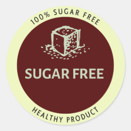 Suikervrij, gezond product ronde sticker