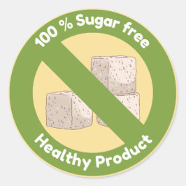 Suikervrij, gezond product ronde sticker