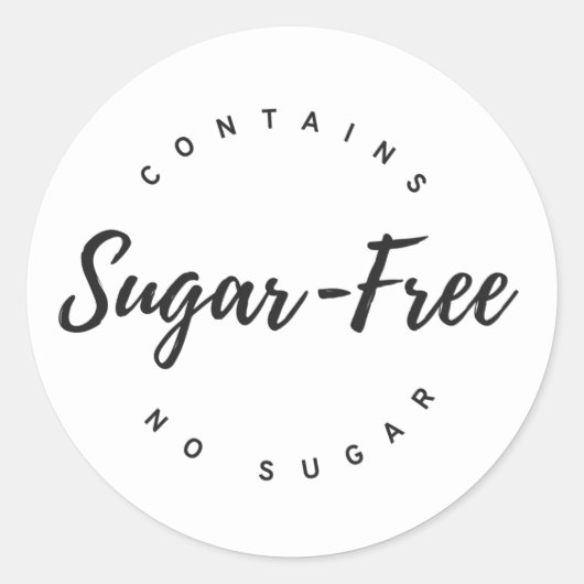 Suikervrij Ronde Sticker (Voorkant)