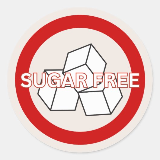 Suikervrij Voedsel Allergie Alert Classic Ronde Sticker (Voorkant)