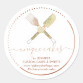 suikerwerk bakkerij Hartspatula Chef schattig Ronde Sticker (Voorkant)