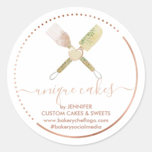 suikerwerk bakkerij Hartspatula Chef schattig Ronde Sticker