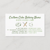 suikerwerk Groene meisje Dame Pastry Loyalty Visitekaartje (Achterkant)