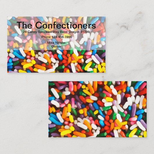 Suikerwerk Visitekaartje (Voorkant / Achterkant)