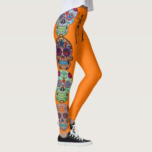 Suikerwten Dag van de dode vun skelet Leggings (Rechts)