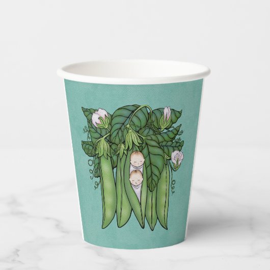 SuikerwtenTwins Multiples Baby shower Papupups Papieren Bekers (Voorkant)