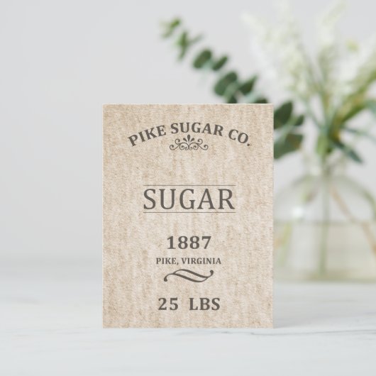  suikerzak briefkaart (Staand voorkant)