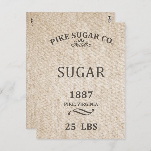  suikerzak briefkaart (Voorkant / Achterkant)