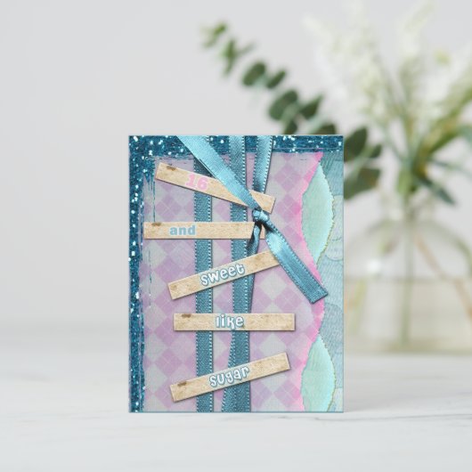 Suikerzoete 16-partijenuitnodigingen kaart (Staand voorkant)