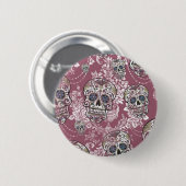 Suikerzoete Mellow Sugar Skull. Ronde Button 5,7 Cm (Voorkant /achterkant)
