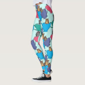 Suikerzweefvliegtuigen in Tea Cups Colorful Patter Leggings (Links)
