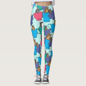 Suikerzweefvliegtuigen in Tea Cups Colorful Patter Leggings (Voorkant)