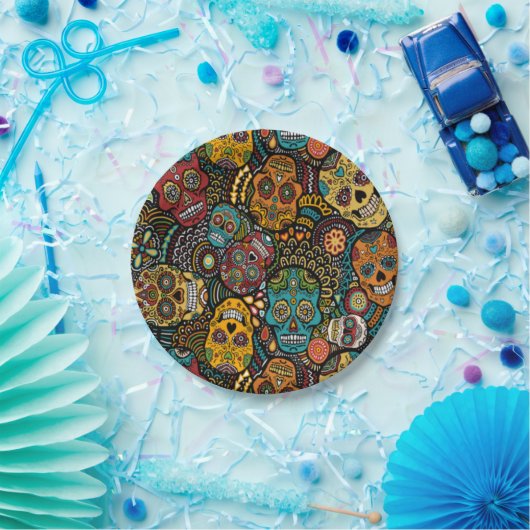 SUIKR SKULL Halloween 7-inch Borden Papieren Bordje (Feest)