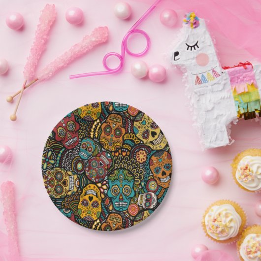 SUIKR SKULL Halloween 7-inch Borden Papieren Bordje (Feest)