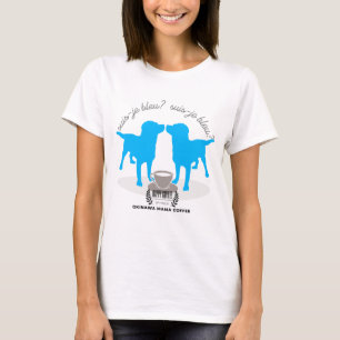 Suis-je bleu? Ben ik blauw? De blauwe labrador hon T-shirt