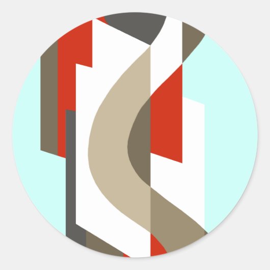 SUISSE: Art Deco Moderne: Sixties Kantoor, Mad Man Ronde Sticker (Voorkant)