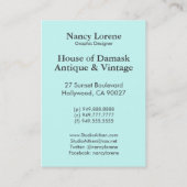 SUISSE: Art Deco Moderne: Zestig Kantoor, Mad Mann Visitekaartje (Achterkant)