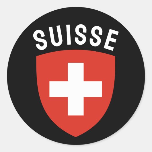 Suisse (Franstalig Zwitserland) Ronde Sticker (Voorkant)