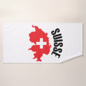 Suisse Zwitserland Map Flag Badhanddoek (Badhanddoek)
