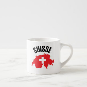 Suisse Zwitserland Map Flag Espresso Kop
