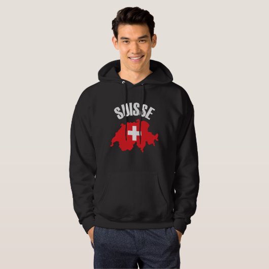 Suisse Zwitserland Map Flag Hoodie (Voorkant volledig)