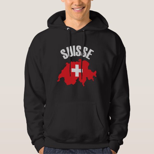 Suisse Zwitserland Map Flag Hoodie (Voorkant)