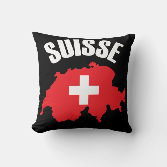 Suisse Zwitserland Map Flag Kussen (Voorkant)