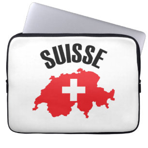 Suisse Zwitserland Map Flag Laptop Sleeve