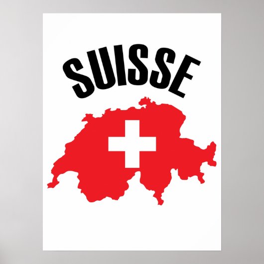 Suisse Zwitserland Map Flag Poster (Voorkant)