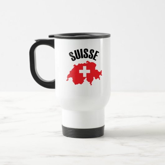 Suisse Zwitserland Map Flag Reisbeker (Links)