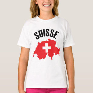 Suisse Zwitserland Map Flag T-shirt