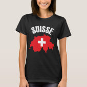 Suisse Zwitserland Map Flag T-shirt (Voorkant)