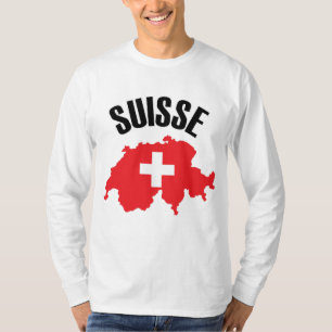 Suisse Zwitserland Map Flag T-shirt