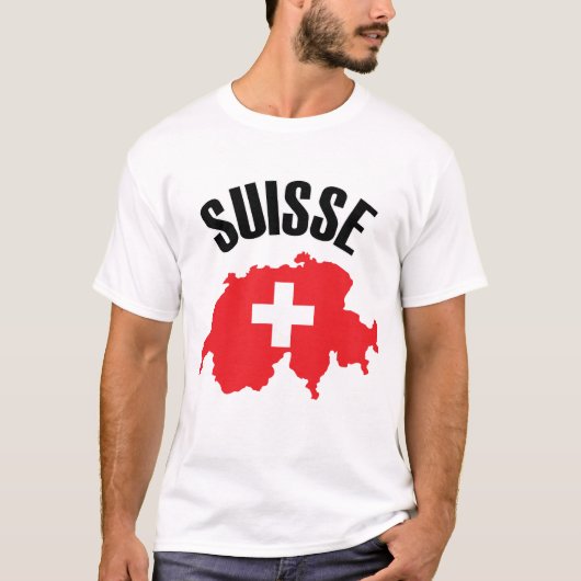 Suisse Zwitserland Map Flag T-shirt (Voorkant)