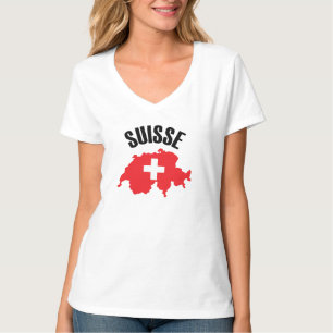 Suisse Zwitserland Map Flag T-shirt