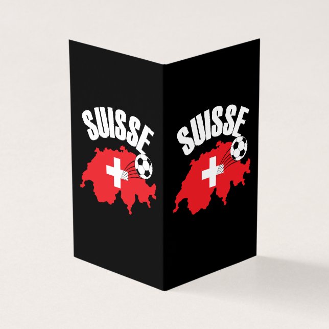 Suisse Zwitserland Map Soccer Kaart (Buitenkant)
