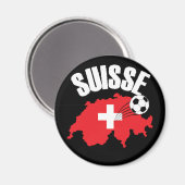 Suisse Zwitserland Map Soccer Magneet (Voorkant / Achterkant)