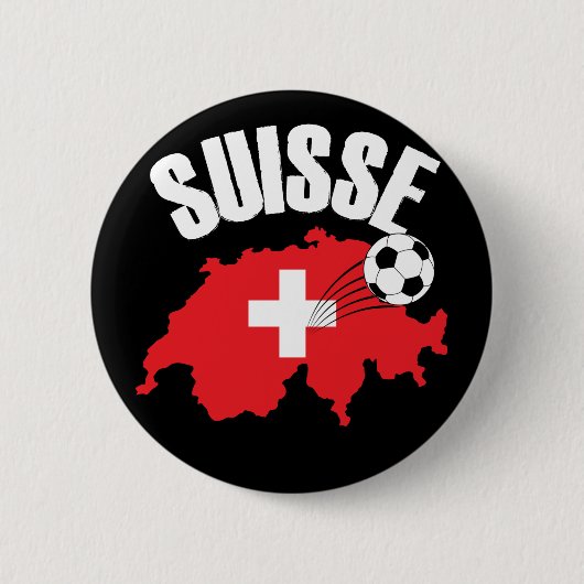 Suisse Zwitserland Map Soccer Ronde Button 5,7 Cm (Voorkant)
