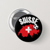 Suisse Zwitserland Map Soccer Ronde Button 5,7 Cm (Voorkant /achterkant)