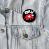 Suisse Zwitserland Map Soccer Ronde Button 5,7 Cm (In situ)
