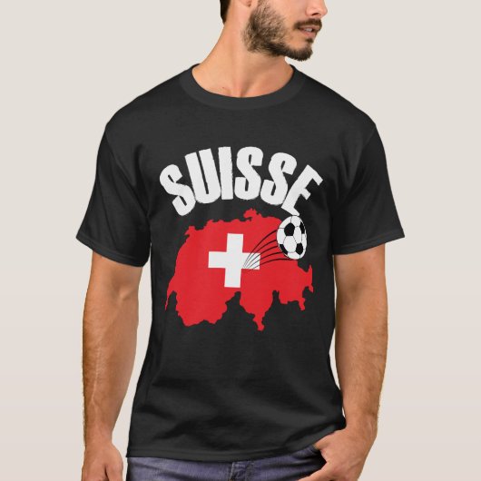 Suisse Zwitserland Map Soccer T-shirt (Voorkant)
